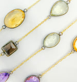 Load image into Gallery viewer, Multi Gemstone Organic Shape Connected Wire Chain. MGS7