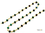 Load image into Gallery viewer, Chrysocolla Gemstone Wire Wrap Chain. CSO3
