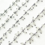 Load image into Gallery viewer, Crystal Cluster Dangle Oxidized Wire Chain. CR30