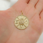 Load image into Gallery viewer, GDP506. 14k Solid Gold Diamond Medallion Love Charm