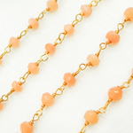 Load image into Gallery viewer, Peach Moonstone Gold Plated Wire Chain. MS40