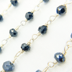 Load image into Gallery viewer, Coated Black Spinel 925 Sterling Silver Wire Chain. CBS24