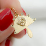 Load image into Gallery viewer, 14k Solid Gold Diamond Mushroom Charm
