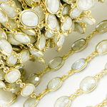 Load image into Gallery viewer, Silverite Oval Shape Bezel Gold Plated 925 Sterling Silver Wire Chain. SIL6
