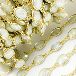 Load image into Gallery viewer, SIL6. Silverite Oval Shape Bezel Gold Plated 925 Sterling Silver Wire Chain