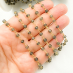 Load image into Gallery viewer, Smoky Quartz Gold Plated Wire Chain