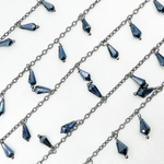 Load image into Gallery viewer, Coated Black Spinel Drop Dangle Oxidized Wire Chain. CBS9