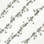 Load image into Gallery viewer, White Moonstone Cluster Dangle Oxidized Wire Chain. WMS33
