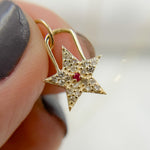 Load image into Gallery viewer, GDP511. 14k Solid Gold Diamond and Gemstone Star Charm