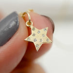 Load image into Gallery viewer, GDP450. 14K Solid Gold Diamond Star Charm