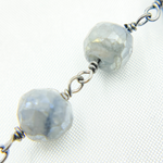 Load image into Gallery viewer, Coated Labradorite Round Shape Oxidized Wire Chain. CLB54
