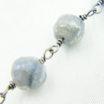 Load image into Gallery viewer, Coated Labradorite Round Shape Oxidized Wire Chain. CLB54