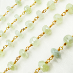 Load image into Gallery viewer, Coated Prehnite Gold Plated Wire Chain. CPR7
