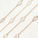 Load image into Gallery viewer, Cubic Zirconia Square Shape Connected Chain. CZ14