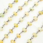 Load image into Gallery viewer, Coated Cats Eye Oxidized 925 Sterling Silver Wire Chain.