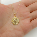Load image into Gallery viewer, GDP548. 14k Solid Gold Diamond Star Circle Charm