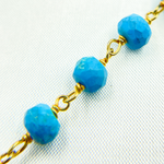 Load image into Gallery viewer, Turquoise Gold Plated Wire Chain. TRQ23