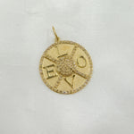 Load image into Gallery viewer, GDP506. 14k Solid Gold Diamond Medallion Love Charm