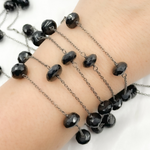 Load image into Gallery viewer, Black Spinel Oxidized Wire Chain.