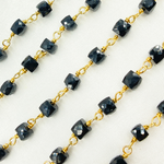 Load image into Gallery viewer, Black Spinel Gold Plated Wire Chain. BSP42