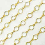 Load image into Gallery viewer, Crystal Round Shape Bezel Gold Plated Wire Chain. CR14