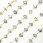 Load image into Gallery viewer, Coated Labradorite Gold Plated Wire Chain. CLB20