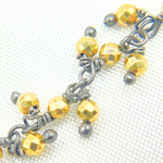 Load image into Gallery viewer, Golden Pyrite Cluster Dangle Oxidized Wire Chain. GPR3