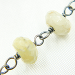 Load image into Gallery viewer, Coated Cats Eye Oxidized 925 Sterling Silver Wire Chain. CAT11