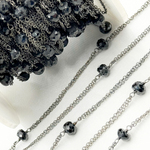 Load image into Gallery viewer, Black Spinel Double Oxidized Connected Wire Chain. BSP30