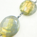 Load image into Gallery viewer, Labradorite Oxidized Wire Chain. LAB65