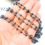 Load image into Gallery viewer, Coated Black Spinel Fancy Oxidized Wire Chain. CBS17