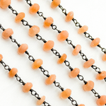 Load image into Gallery viewer, Peach Moonstone Oxidized Wire Chain. MS26