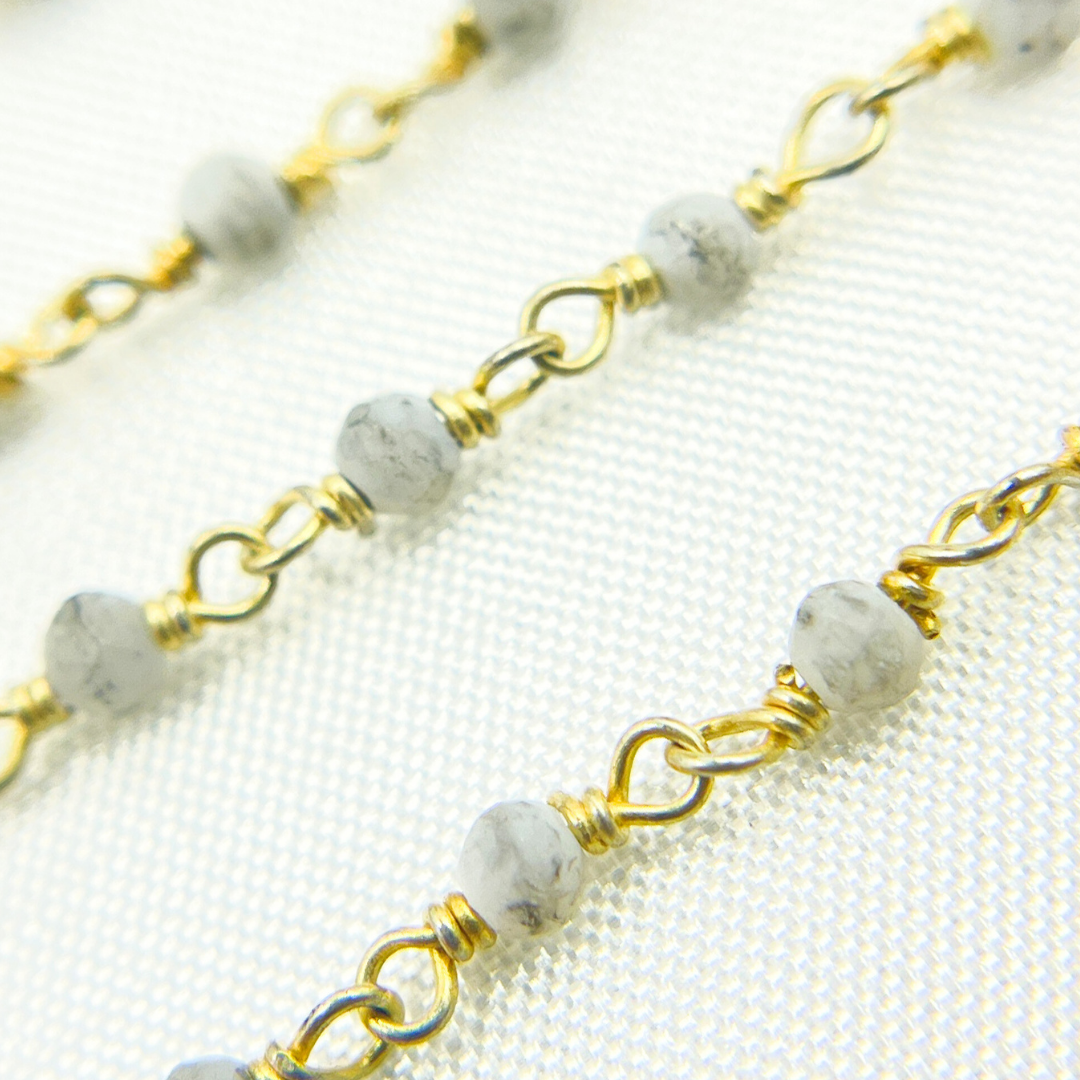 Mother of Pearl Wire Wrap Chain. MOP1