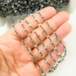 Load image into Gallery viewer, Moss Aquamarine Oxidized Wire Chain. MOAQ2