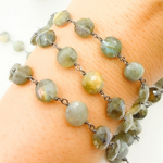 Load image into Gallery viewer, Labradorite Oxidized Wire Chain. LAB63