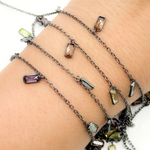 Load image into Gallery viewer, Multi Color Cubic Zirconia Rectangle Shape Dangle Chain. CZ44