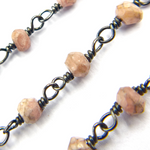 Load image into Gallery viewer, Rhodochrosite Wire Wrap Chain. RHD1