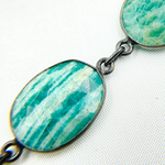 Load image into Gallery viewer, Amazonite Oval Shape Oxidized Wire Chain. AMZ3