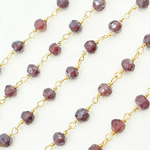 Load image into Gallery viewer, Coated Garnet Gold Plated Wire Chain. CGR2
