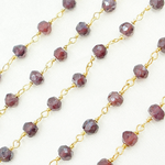 Load image into Gallery viewer, Coated Garnet Gold Plated Wire Chain. CGR2