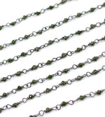 Load image into Gallery viewer, Black Moonstone Wire Wrap Chain. BMS3
