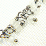 Load image into Gallery viewer, White Moonstone Cluster Dangle Oxidized Wire Chain. WMS33