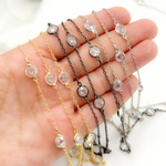 Load image into Gallery viewer, Cubic Zirconia Round 7mm Shape Connected Chain. CZ21