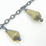 Load image into Gallery viewer, Pyrite Drop Dangle Oxidized Wire Chain. PYR25