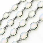 Load image into Gallery viewer, Opalite Round Shape Oxidized Wire Chain. OPA1