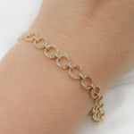 Load image into Gallery viewer, 14k Solid Gold Diamond Circles Bracelet. BR402613Y14DI1
