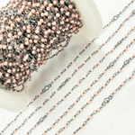 Load image into Gallery viewer, Coral & Round CZ Wire Wrap Chain. COR9