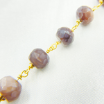 Load image into Gallery viewer, Coated Taupe Moonstone Gold Plated Wire Chain. CMS80