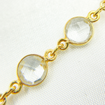 Load image into Gallery viewer, Crystal Round Shape Bezel Gold Plated Wire Chain. CR14