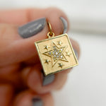 Load image into Gallery viewer, 14K Solid Gold Diamonds Star Charm. GDP43